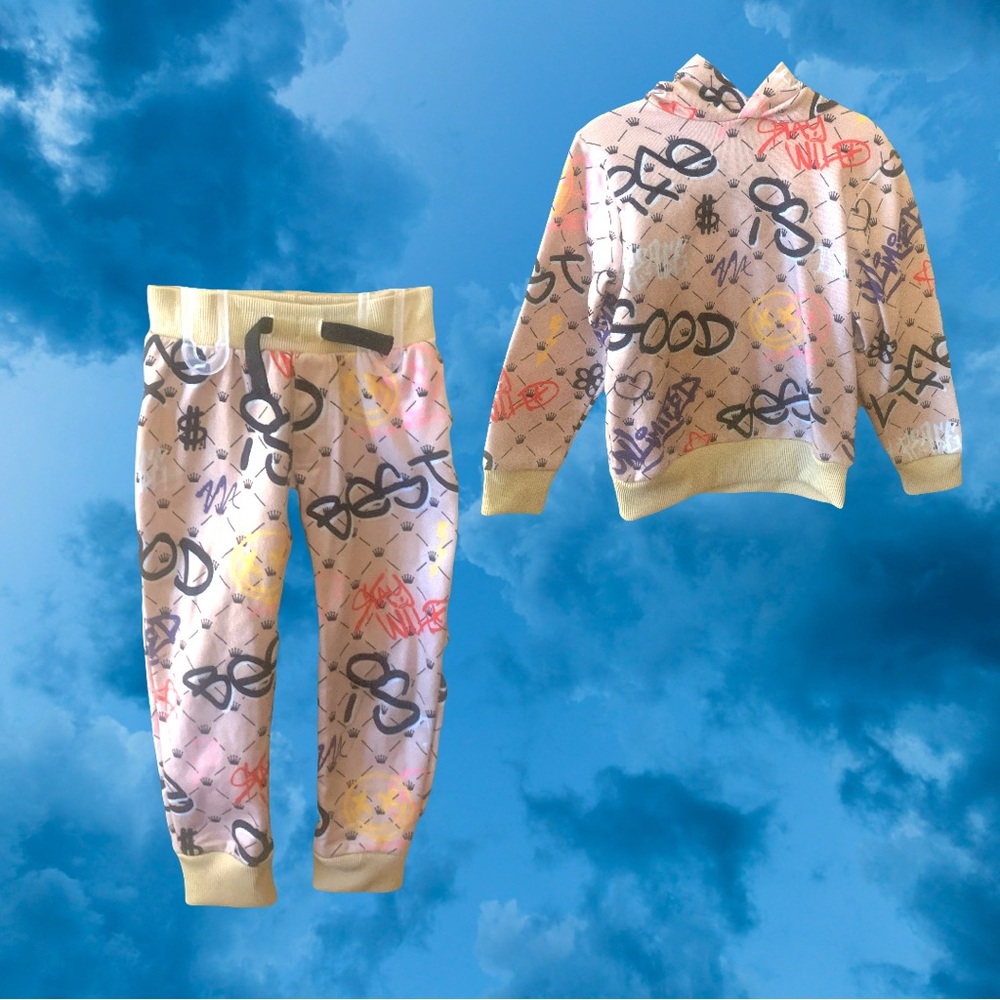 Two Piece Graphic Hoodie and Jogger Set